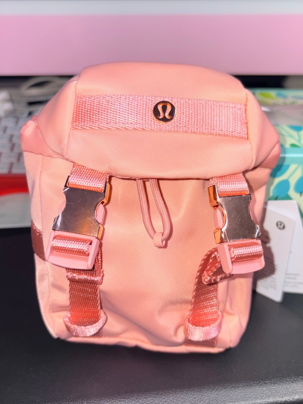Lululemon Wunderlust Nano Backpack New With Tags SOLD OUT Tea Rose and Gold
